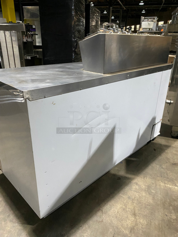 NICE! Beverage Air Commercial Refrigerated Work Top Station! With 2 Door Underneath Storage Space! With Cold Topping Rail! All Stainless Steel! Model: MS681 SN: 6715397 115V 60HZ 1 Phase - Image 4 of 9