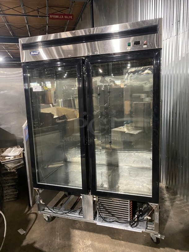 Atosa Commercial Double Glass Door Reach In Freezer/Merchandiser! All Stainless Steel! On Casters! 115V 1 Phase! Model: MCF8703 SN: MCF870307716033000C40030! - Image 1 of 10