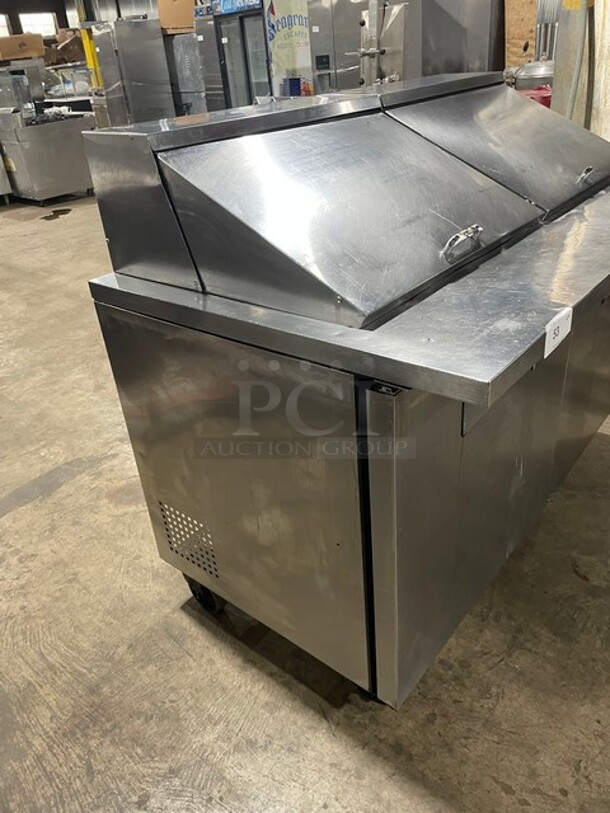 True Commercial Stainless Steel Sandwich/Salad Prep Table! With 2 Door Refrigerated Storage Underneath! With Poly Coated Shelves! On Casters! 115V 1 Phase! Model: TSSU-60-24M-B-ST SN: 7830987! - Image 2 of 9