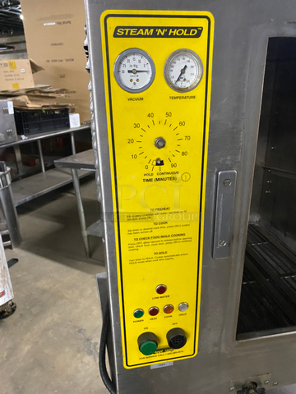AccuTemp Commercial Electric Powered Single Door Steam-N-Hold! On Equipment Stand! All Stainless Steel! On Casters! Model: 208D6100 SN: 7961 208V 60HZ 1 Phase - Image 6 of 8