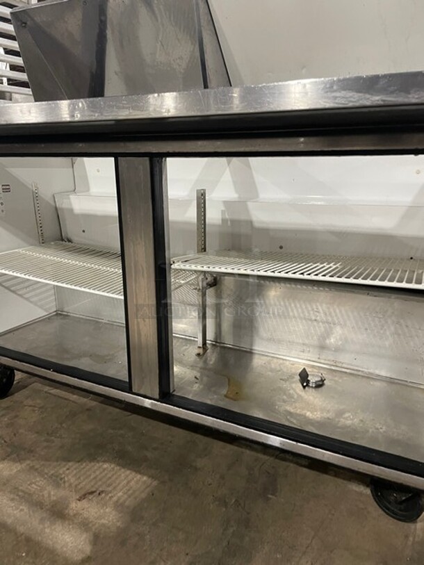 True Commercial Stainless Steel Sandwich/Salad Prep Table! With 2 Door Refrigerated Storage Underneath! With Poly Coated Shelves! On Casters! 115V 1 Phase! Model: TSSU-60-24M-B-ST SN: 7830987! - Image 6 of 9