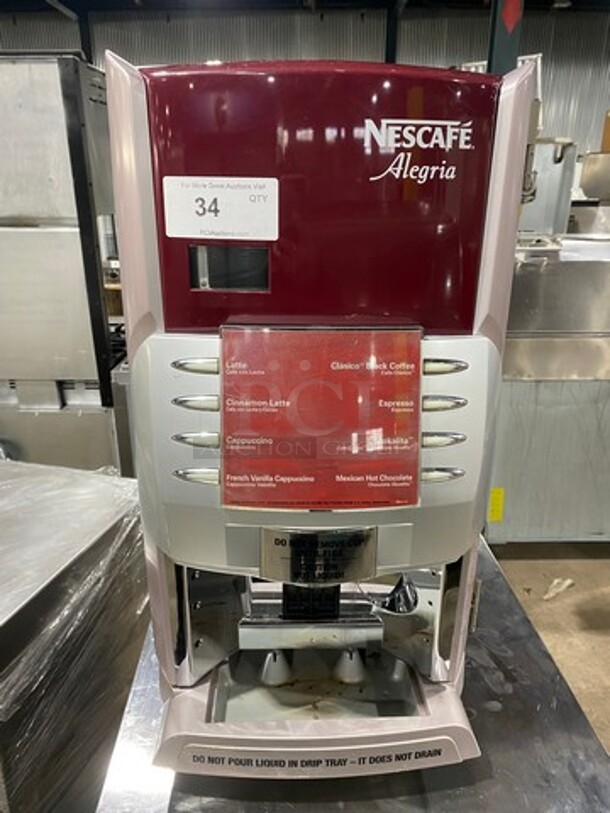 Nescafe Commercial Countertop Hot Beverage Dispenser Machine! On Small Legs! Model: 692U SN: 692030378 115V 1 Phase