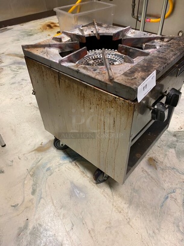 LATE MODEL! 2020 Asber Commercial Gas Powered Single Burner Stock Pot Range! Stainless Steel! On Casters! WORKING WHEN REMOVED! - Image 3 of 10
