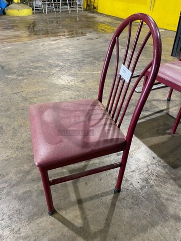 Red Cushioned Chair! With Red Metal Body! 10x Your Bid! - Image 2 of 7