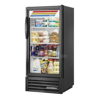 BRAND NEW SCRATCH & DENT! True GDM-10-HC~TSL01 24 7/8" Black Refrigerated Glass Door Merchandiser with LED Lighting. Missing power Cord. Frame is dented. S/N:10806298