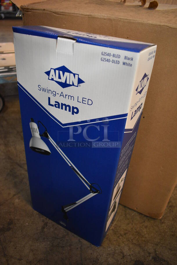 6 BRAND NEW IN BOX! Alvin G2540-DLED White Metal Swing Arm LED Magnifier Lamps. 6 Times Your Bid! - Image 3 of 4
