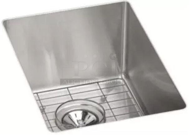 BRAND NEW SCRATCH AND DENT! Elkay ECTRU12179DBG 14 Inch Undermount Kitchen Sink with 9 Inch Bowl Depth, 18-Gauge Stainless Steel Construction, Polished Satin Finish. Stock Picture Used For Gallery Picture.