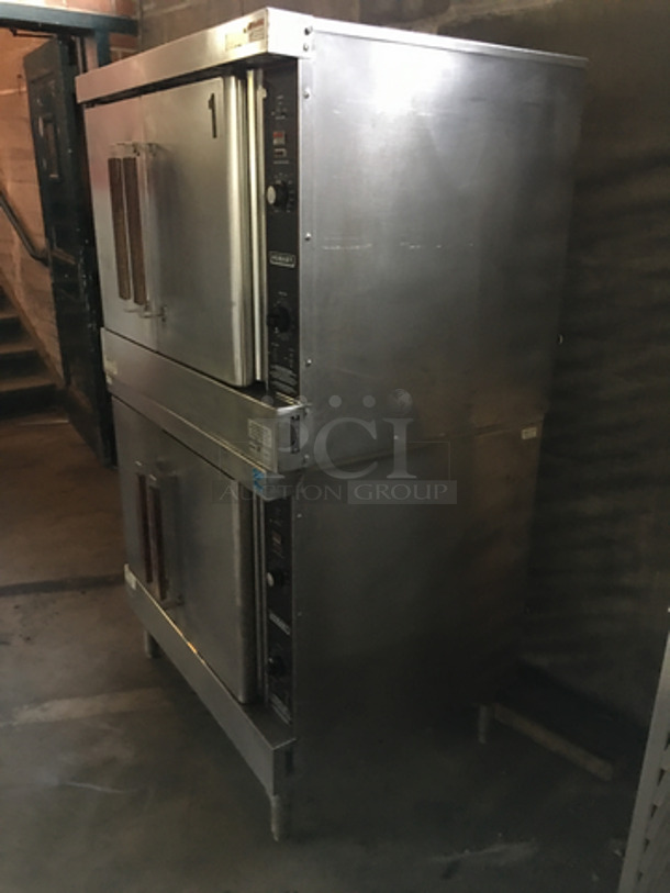 Hobart Commercial Natural Gas Powered Double Deck Convection Oven! With Metal Oven Racks! Solid Stainless Steel! On Legs! 2x Your Bid! - Image 2 of 9
