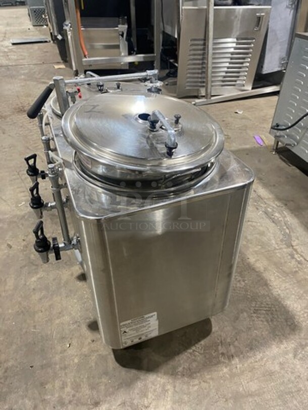 American Metal Ware! All Stainless Steel! Dual Coffee Brewer! With Hot Water Line! On Legs! Model 8103E Serial 106166! 120/208V 1 Phase! - Image 2 of 11