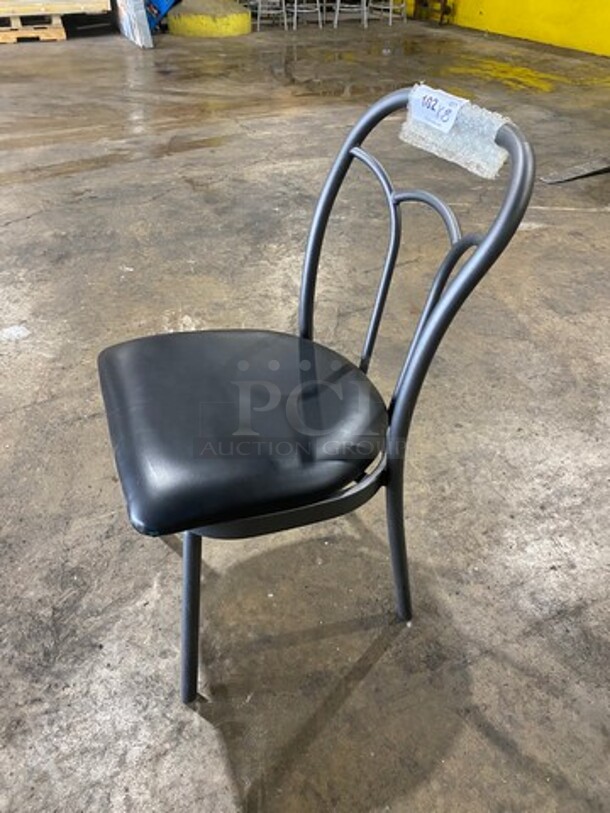 Never Used! Black Cushioned Chair! With Black Metal Body! 8x Your Bid! - Image 2 of 8