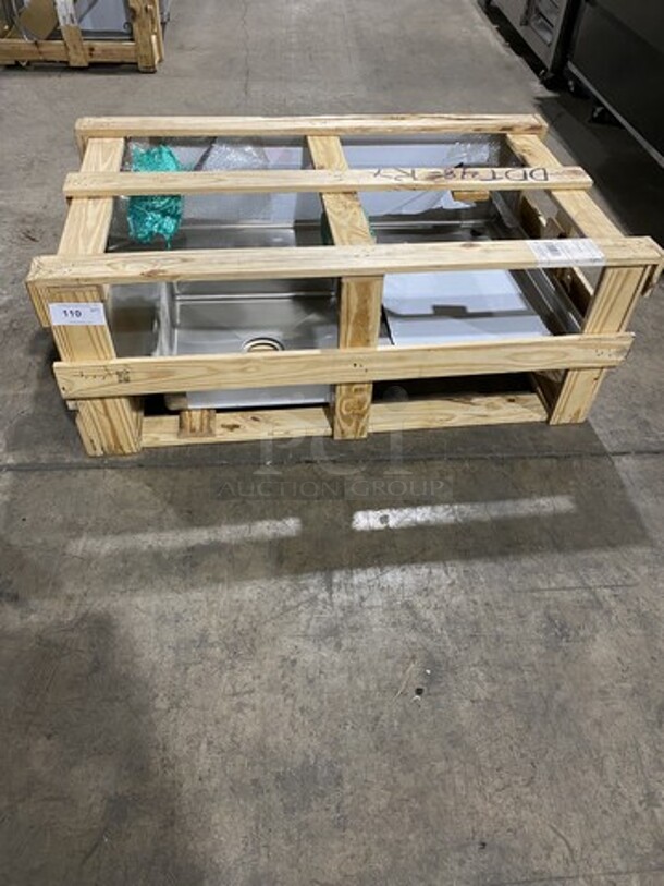 WOW! BRAND NEW! ELKAY All Stainless Steel Work Table With Built In Sink! Model DDT48RT!  - Image 1 of 4