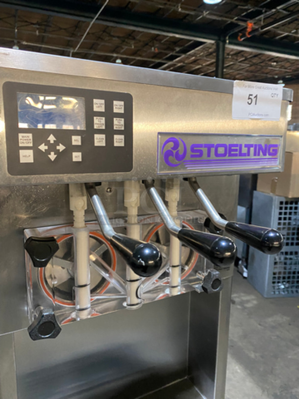 FAB! Stoelting Commercial AIR COOLED 2 Flavor Soft Serve Ice Cream/Yogurt Machine! All Stainless Steel! On Casters! Working When Removed! Model: F231309I2AD1 SN: 4208006J 208/240V 60HZ 3 Phase - Image 5 of 10