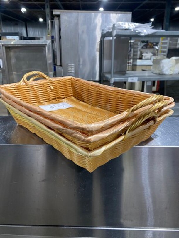 Multi-Purpose Use Woven Baskets! With Side Handles! 3x Your Bid! - Image 2 of 5