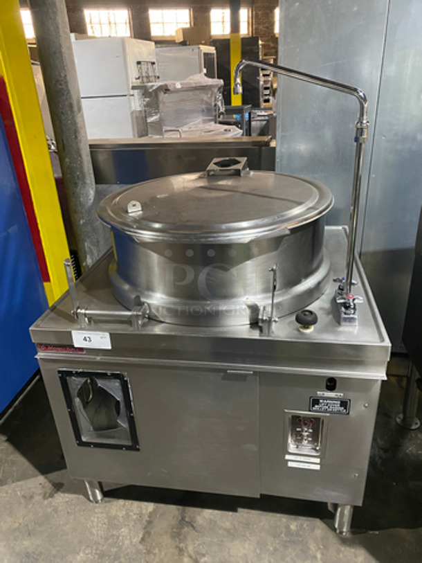 SWEET! Market Forge Commercial Tilted Soup Kettle! All Stainless Steel! On Legs! Model: MT40E0 480V 3 Phase