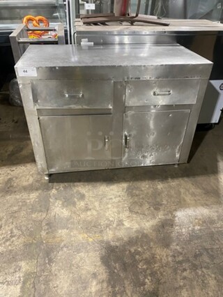 Solid Stainless-Steel Custom-Made Worktop/ Prep Table! With 2 Drawer And 2 Door Storage Space Underneath! On Legs!