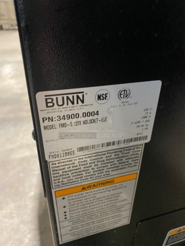 Bunn Commercial Countertop Hot Beverage Dispenser! Model: FMD5 SN: FMD0118055 120V - Image 5 of 8