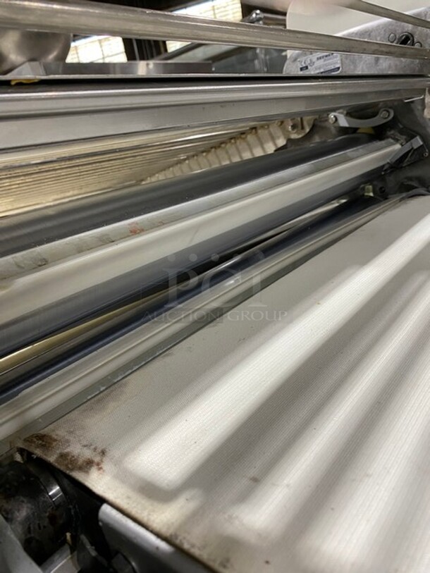 Sweet! Rondo Seewer Commercial Floor Style Automatic Adjustable/Reversible Dough Sheeter! Stainless Steel Body! Model: SFS611 Serial B9A011105! 208V 3 Phase!  - Image 5 of 12