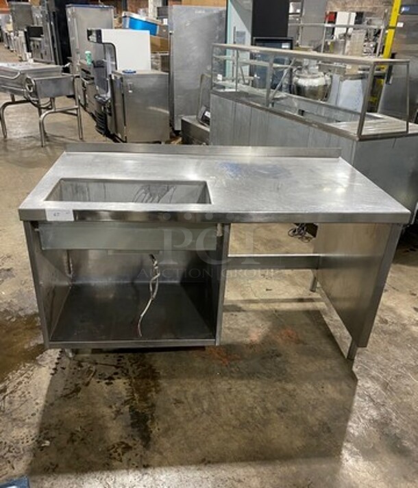 Commercial Electric Powered Single Well Food Warmer Serving Station! With Storage Space Underneath! All Stainless Steel! On Legs! SN: 1111150001569 208/240V 60HZ 1 Phase
