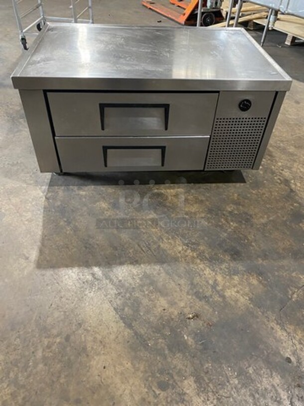 True Commercial Refrigerated 2 Drawer Chef Base! All Stainless Steel! On Casters!