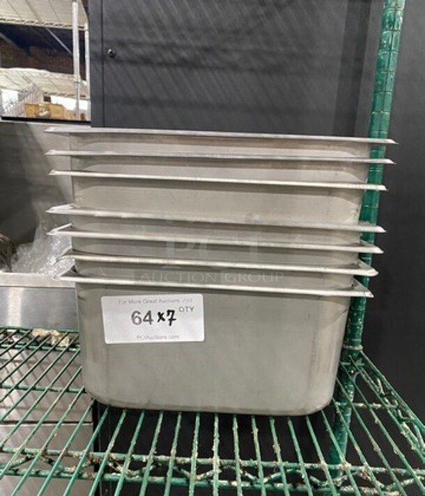 Winco Commercial Steam Table/ Prep Table Food Pans! All Stainless Steel! 7x Your Bid!