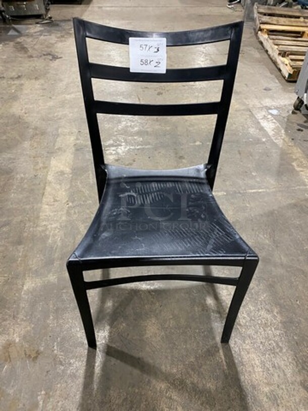 Black Poly Dining Chairs! 2x Your Bid! - Image 1 of 7