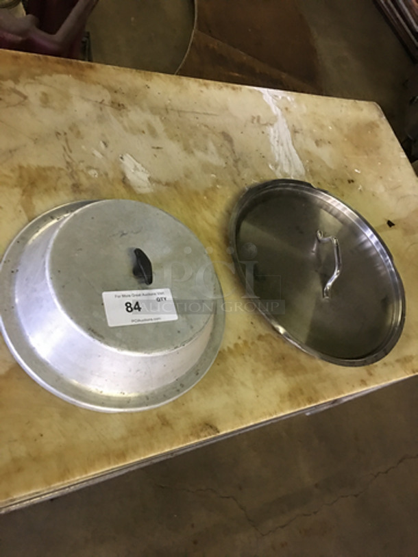 ALL ONE MONEY! Various Stock Pot Lids! Aluminum And Stainless Steel! - Image 1 of 4
