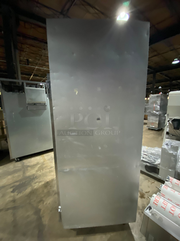 COOL! Traulsen 2 Door Reach In Freezer Unit! With Poly Coated Racks! All Stainless Steel! On Casters! Model: G22010 SN: TT50688J13 115V 60HZ 1 Phase! Works Great!  - Image 2 of 11
