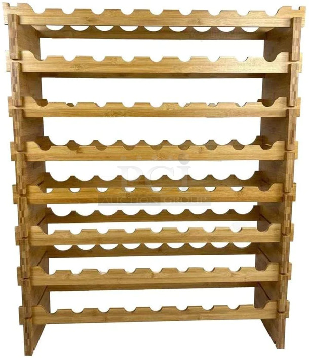 BRAND NEW SCRATCH AND DENT! SereneLife SLWMDSF226 Bamboo Wine Rack - Image 1 of 4