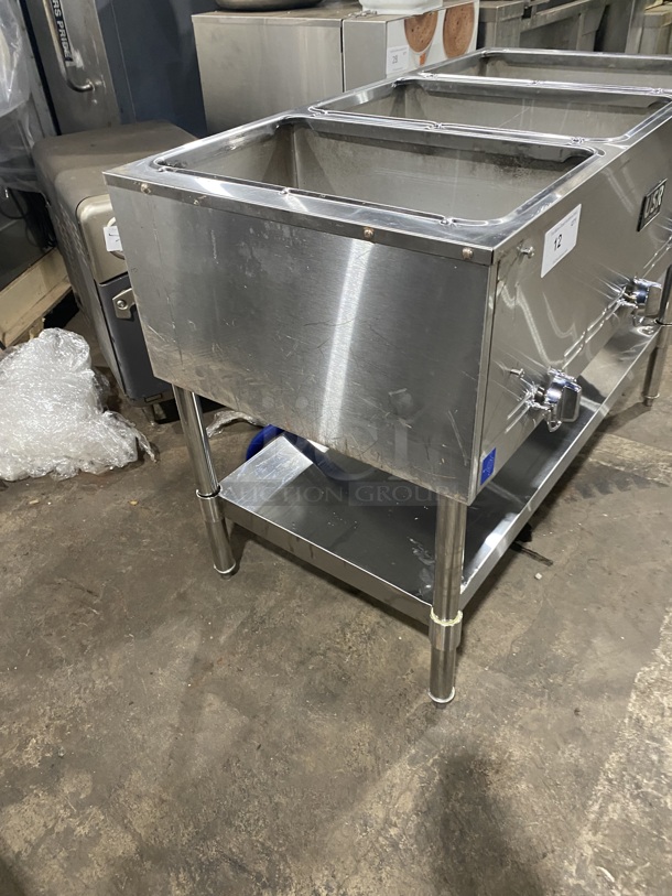 USR Cookline Commercial Natural Gas Powered 3 Bay Steam Table! With Storage Space Underneath! All Stainless Steel! MODEL GST3 SN:200765034! On Legs! - Image 3 of 9