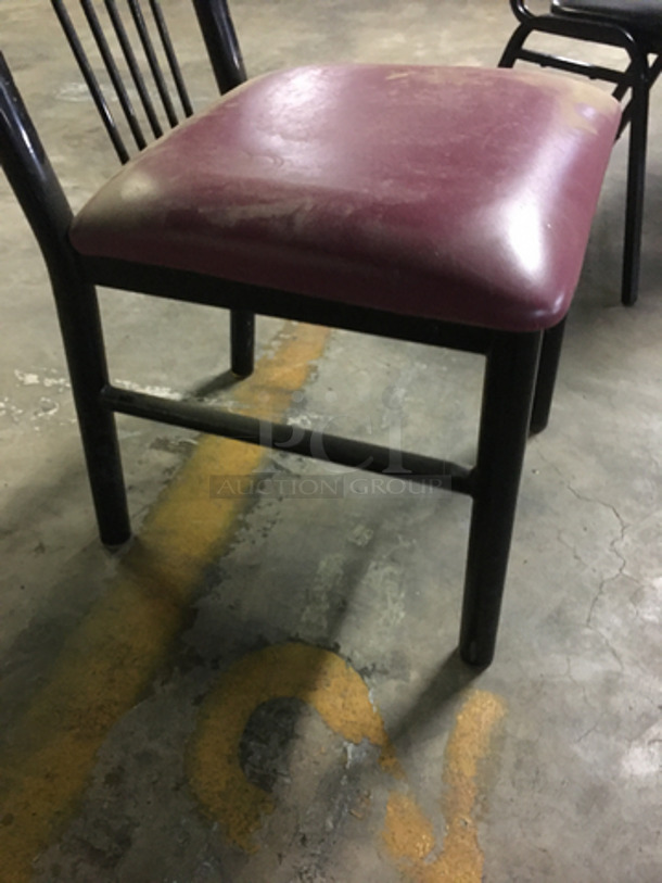 Red Patted Square Chairs! With Metal Body! 9x Your Bid! - Image 7 of 7