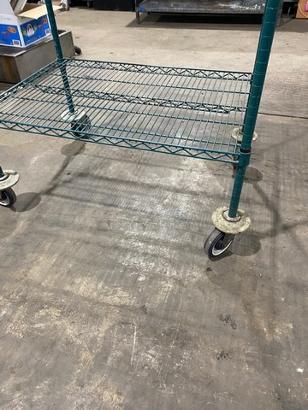 Metro Green Poly Coated 4 Tier Shelf! On Casters! BUYER MUST DISMANTLE! PCI CANNOT DISMANTLE FOR SHIPPING! PLEASE CONSIDER FREIGHT CHARGES! - Image 4 of 4