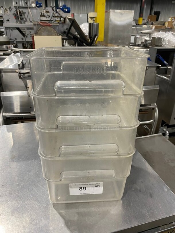 Cambro Polycarbonate Clear Food Storage Containers! With Handles! Model: 12SFSCW! All One Money! - Image 1 of 5