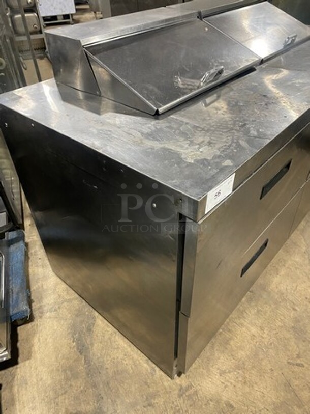 Delfied Stainless Steel Commercial Sandwich Salad Prep Table Bain Marie! With 4 Drawers! On Commercial Castors!   - Image 4 of 11
