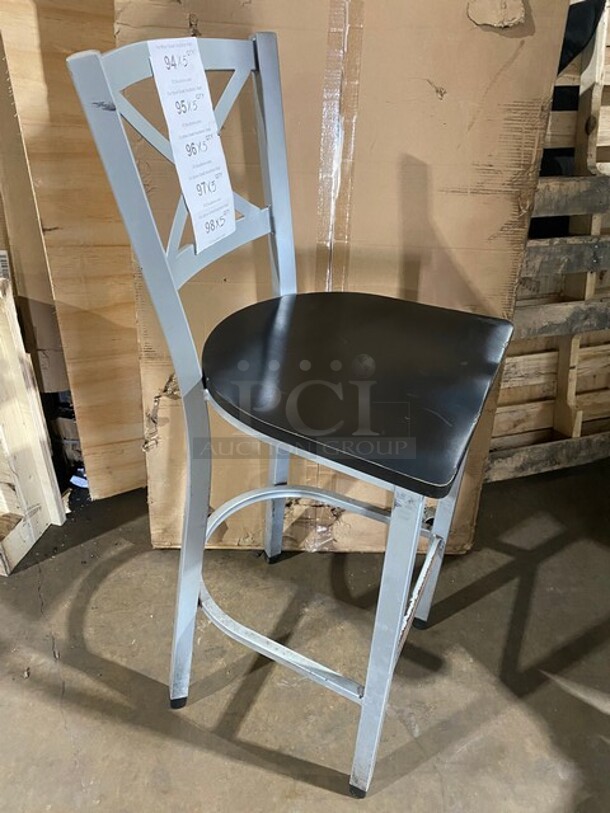 Commercial Metal Framed Bar Chair! With Wooden Seat! 5X Your Bid!  - Image 2 of 7