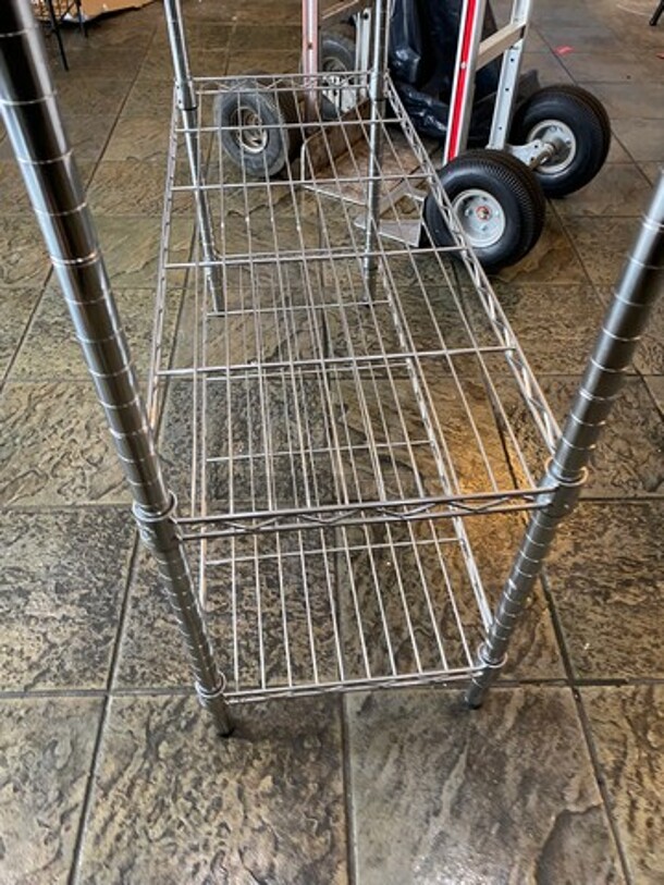 Commercial Metal 4 Tier Shelf! On Legs! BUYER MUST DISMANTLE! PCI CANNOT DISMANTLE FOR SHIPPING! PLEASE CONSIDER FREIGHT CHARGES! - Image 4 of 5