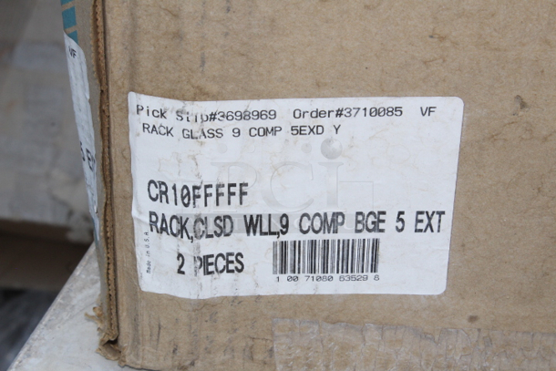 BRAND NEW IN THE BOX!! Vollrath CR10FFFFF Traex® 9 Compartment Beige Full-Size Closed Wall 11" Glass Rack with 5 Extenders - Image 3 of 3