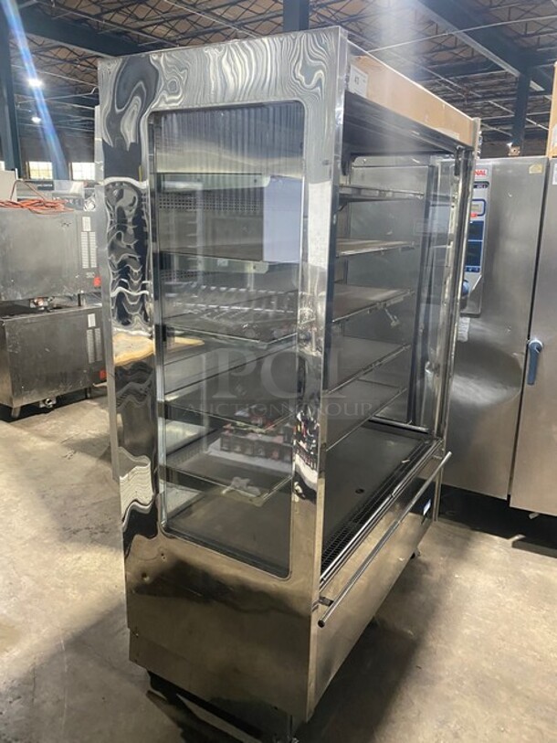 Langer All Stainless Steel Commercial Refrigerated Grab N Go Open Merchandiser! On Casters!  - Image 2 of 9