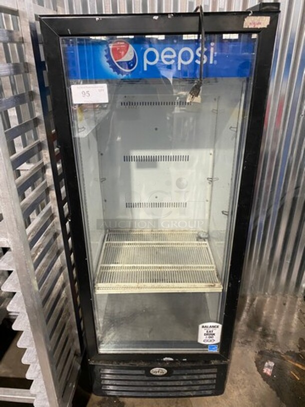 IDW Commercial Single Door Reach In Cooler Merchandiser! With View Through Door! With Poly Coated Racks! Model: G12S SN: S201401220998 110/120V - Image 1 of 8