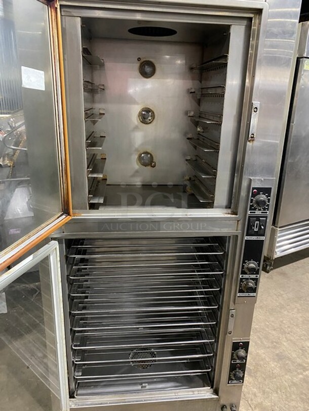 AWESOME! Nuvu Commercial Double Deck Baking Oven/Proofer Combo! With View Through Doors! All Stainless Steel! Model OP2FM Serial 00215468120200010001! 208V 3Phase! On Casters! WORKING WHEN REMOVED! - Image 6 of 11