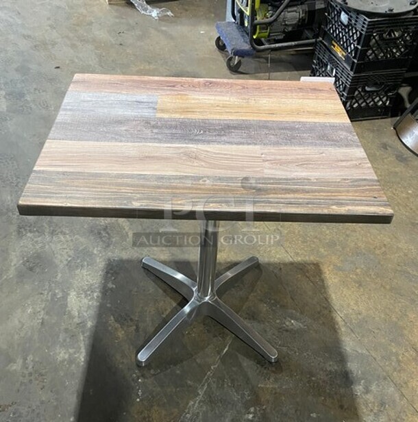 Wow! Brand New! OCS Barn Plank Finish Scratch Resistant Durowood Composite Dining Table! Suitable For Indoor & Outdoor Use With Polish Base! 24"x30"! MODEL DWP002 - Image 3 of 5