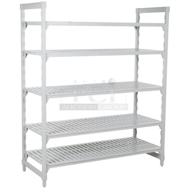 BRAND NEW SCRATCH & DENT! Cambro CPU182464V5480 Camshelving® Premium Shelving Unit with 5 Vented Shelves - 18" x 24" x 64". Some Shelves are Dented/Broken - Image 1 of 1