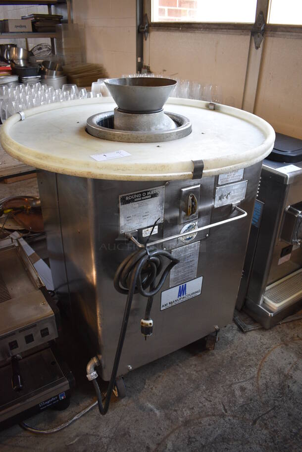 Round O Matic R-900 Stainless Steel Commercial Floor Style Dough Rounder on Commercial Casters. 115 Volts, 1 Phase. 39x39x45. Tested and Working! - Image 2 of 8
