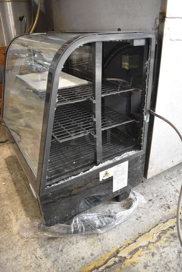 BRAND NEW SCRATCH AND DENT! KoolMore Model CDC-3C-BK Metal Commercial Countertop Refrigerated Display Case. Missing Side Pane. See Pictures For Damage. 110-120 Volts, 1 Phase. 27x18x27. Tested and Working! - Image 3 of 7