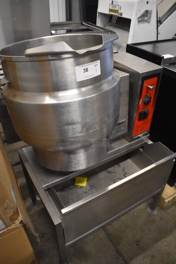 2012 Vulcan Hart Stainless Steel Commercial Countertop Electric Powered Tilting Kettle on Stand. 30x26x57 - Image 3 of 11