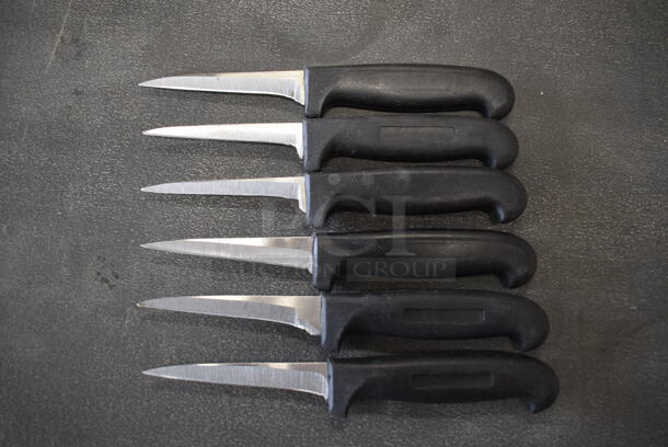 6 Sharpened Stainless Steel Paring Knives. Includes 7.5