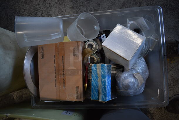 ALL ONE MONEY! Lot of 4 Bins of Various Items Including Ceramic Dishes, Butane Fuel and Shredder. - Image 5 of 9