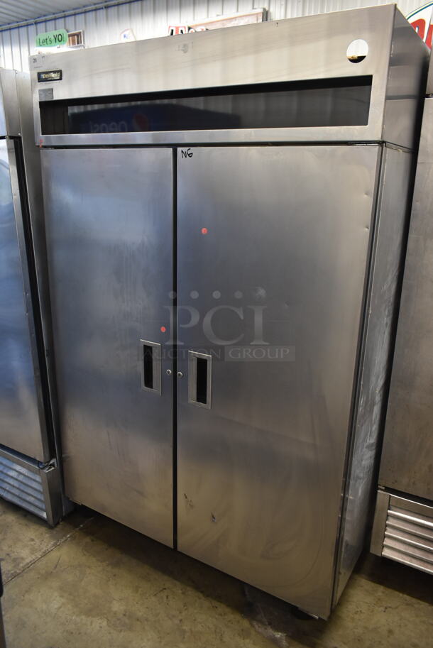 Delfield 6051-S Stainless Steel Commercial 2 Door Reach In Cooler on Commercial Casters. 115 Volts, 1 Phase. Tested and Does Not Power On - Image 1 of 7