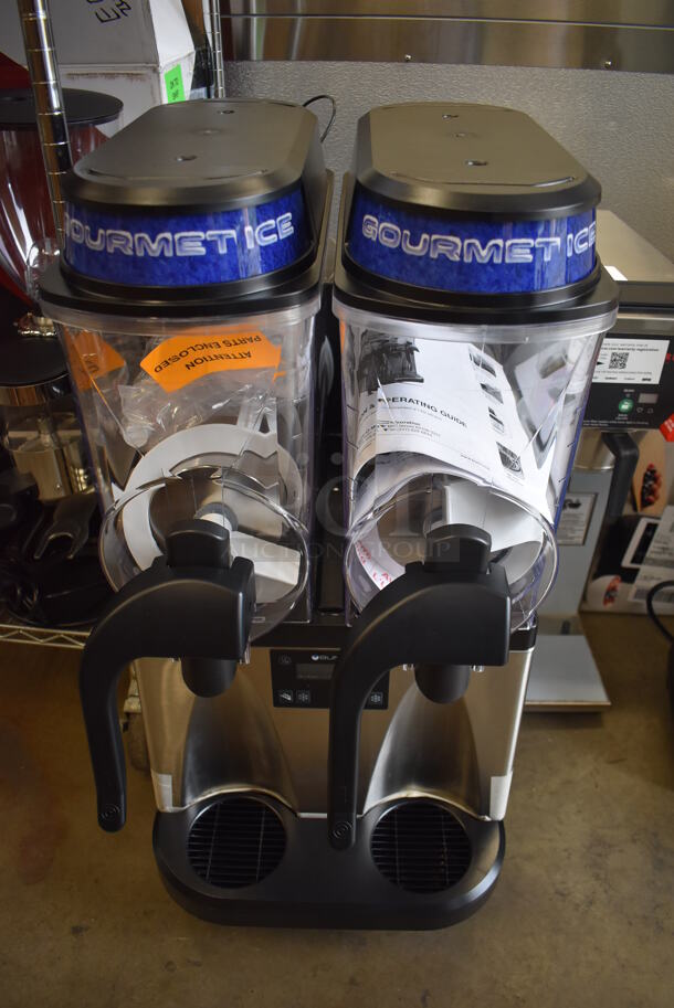 BRAND NEW! 2022 Bunn ULTRA NX Stainless Steel Commercial Countertop 2 Hopper Slushie Machine. 120 Volts, 1 Phase. 16x20x25. Tested and Working! - Image 1 of 9