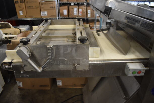 LVO Model LM20 Metal Commercial Floor Style Dough Sheeter Moulder on Commercial Casters. 120 Volts, 1 Phase. 53x37x54. Tested and Working! - Image 5 of 7