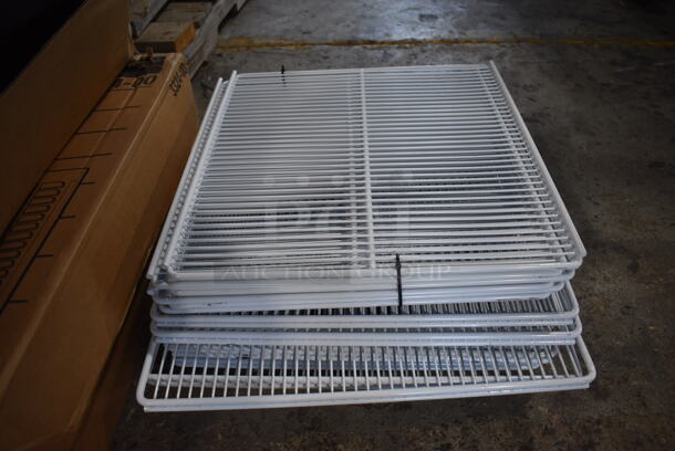 ALL ONE MONEY! Lot of 18 White Poly Coated Racks